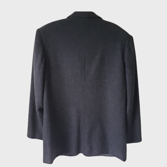 Adolfo International Blazer Black 100% Wool Classic Lined Gold-toned Button sz10 - Picture 3 of 10